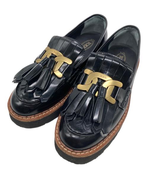 TOD'S（トッズ）TOD'S (トッズ) タッセルローファー ブラック サイズ:38の古着・服飾アイテム