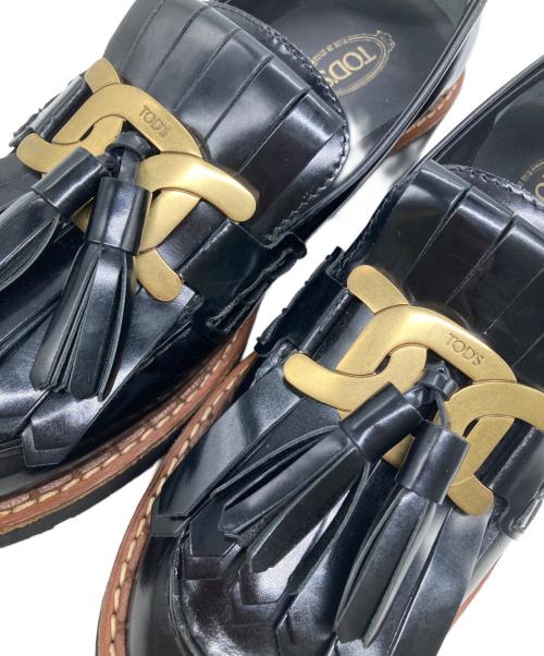 TOD'S（トッズ）TOD'S (トッズ) タッセルローファー ブラック サイズ:38の古着・服飾アイテム