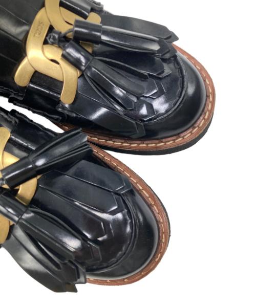 TOD'S（トッズ）TOD'S (トッズ) タッセルローファー ブラック サイズ:38の古着・服飾アイテム