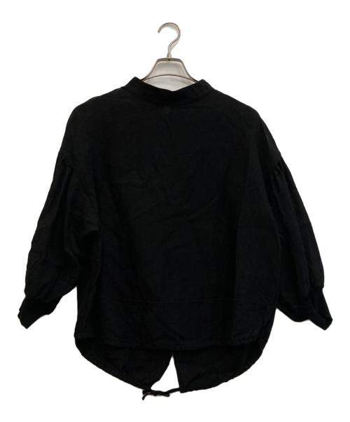 BEARDSLEY（ビアズリー）BEARDSLEY (ビアズリー) リネンブレンドブラウス ブラック サイズ:Fの古着・服飾アイテム