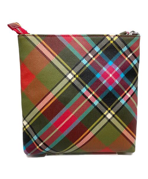 Vivienne Westwood（ヴィヴィアンウエストウッド）Vivienne Westwood (ヴィヴィアンウエストウッド) タータンチェック柄スクエアショルダーバッグ マルチカラーの古着・服飾アイテム