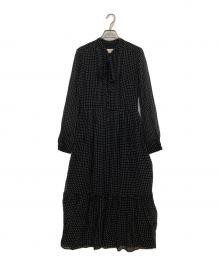 Kate Spade（ケイトスペード）の古着「水玉柄シルクワンピース」｜ブラック