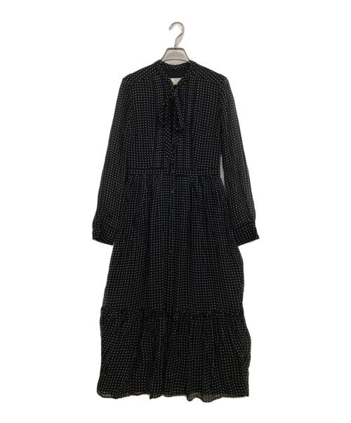 Kate Spade（ケイトスペード）Kate Spade (ケイトスペード) 水玉柄シルクワンピース ブラックの古着・服飾アイテム