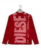DIESELディーゼル）の古着「Long-sleeve T-shirt with smudged logo」｜レッド