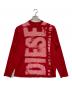 DIESEL（ディーゼル）の古着「Long-sleeve T-shirt with smudged logo」｜レッド