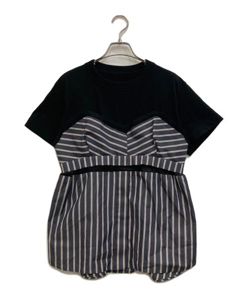 sacai（サカイ）sacai (サカイ) 切替Tシャツ ブラック サイズ:1の古着・服飾アイテム