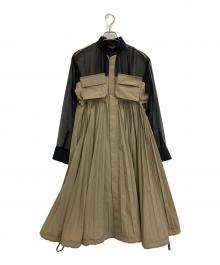 sacai（サカイ）の古着「MatteTaffeta Dress」｜ブラウン