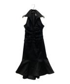 TADASHIタダシ）の古着「ギャザーデザインドレス」｜ブラック
