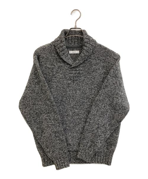 FUJITO（フジト）FUJITO (フジト) シェットランド×メリノウール ショールカラーセーター グレー サイズ:1の古着・服飾アイテム