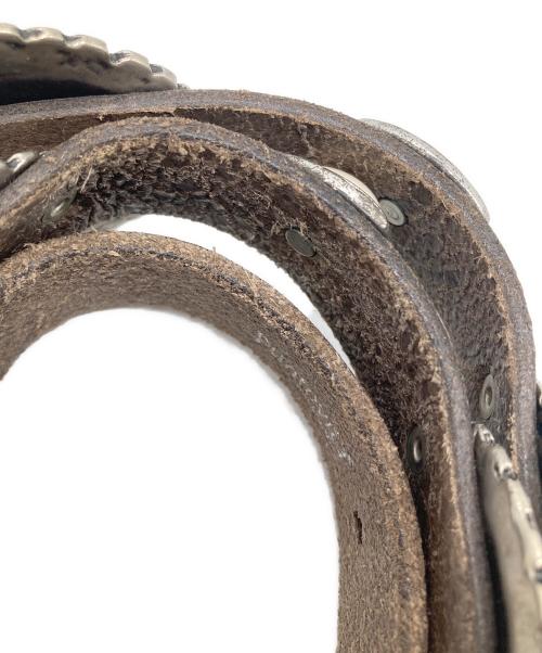 PUNTOVITA（プントヴィータ）puntovita (プントヴィータ) レザーコンチョベルト ブラウンの古着・服飾アイテム