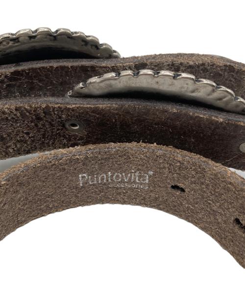 PUNTOVITA（プントヴィータ）puntovita (プントヴィータ) レザーコンチョベルト ブラウンの古着・服飾アイテム