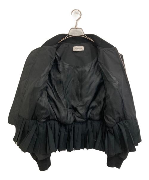 MEIMEIJ（メイメイジェイ）MEIMEIJ (メイメイジェイ) プリーツボンバージャケット ブラック サイズ:40の古着・服飾アイテム