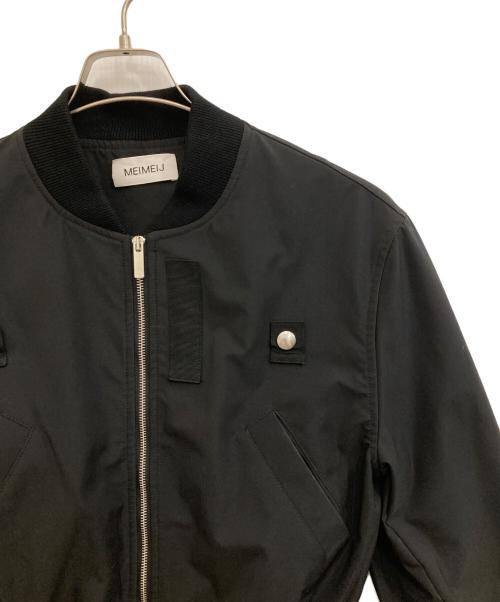 MEIMEIJ（メイメイジェイ）MEIMEIJ (メイメイジェイ) プリーツボンバージャケット ブラック サイズ:40の古着・服飾アイテム