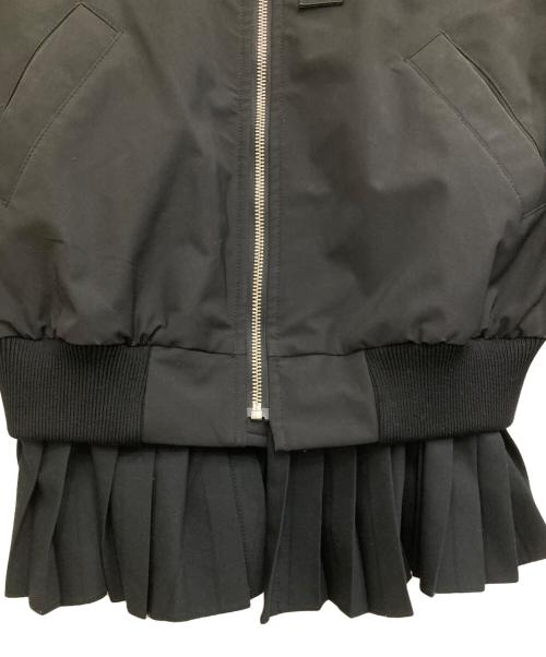 MEIMEIJ（メイメイジェイ）MEIMEIJ (メイメイジェイ) プリーツボンバージャケット ブラック サイズ:40の古着・服飾アイテム