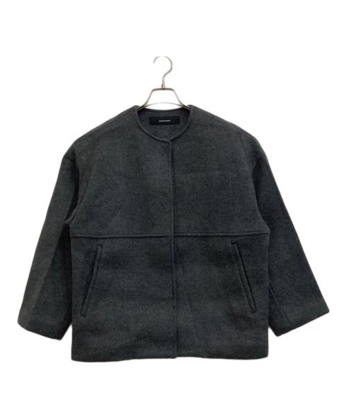 JOURNAL STANDARD（ジャーナルスタンダード）JOURNAL STANDARD (ジャーナルスタンダード) スーパー140ビーバーノーカラーショートコート グレー サイズ:36の古着・服飾アイテム
