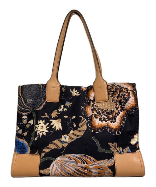 TORY BURCH（トリーバーチ）TORY BURCH (トリーバーチ) ボタニカルナイロントートバッグ ネイビーの古着・服飾アイテム