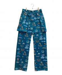 Hysteric Glamour×KIKO KOSTADINOV（ヒステリックグラマー×キコ・コスタディノフ）の古着「HG DENIM SKIRT TROUSR パンツ」｜スカイブルー