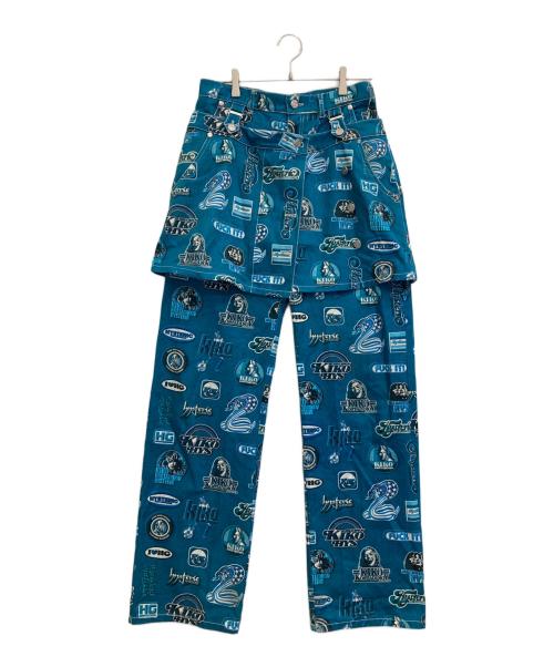 Hysteric Glamour（ヒステリックグラマー）Hysteric Glamour (ヒステリックグラマー) KIKO KOSTADINOV (キコ・コスタディノフ) HG DENIM SKIRT TROUSR パンツ スカイブルー サイズ:Mの古着・服飾アイテム