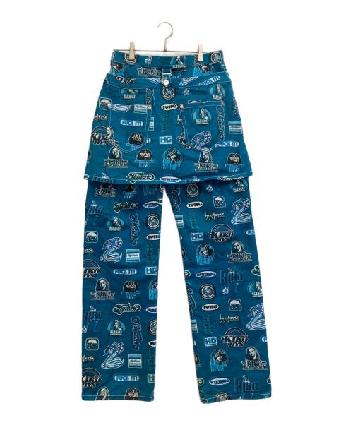 Hysteric Glamour（ヒステリックグラマー）Hysteric Glamour (ヒステリックグラマー) KIKO KOSTADINOV (キコ・コスタディノフ) HG DENIM SKIRT TROUSR パンツ スカイブルー サイズ:Mの古着・服飾アイテム