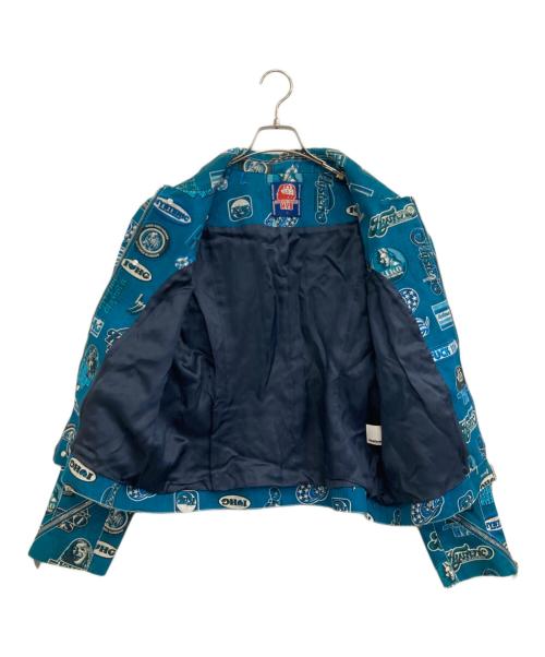 Hysteric Glamour（ヒステリックグラマー）Hysteric Glamour (ヒステリックグラマー) KIKO KOSTADINOV (キコ・コスタディノフ) HG ZIP MOTO JACKET スカイブルー サイズ:Mの古着・服飾アイテム