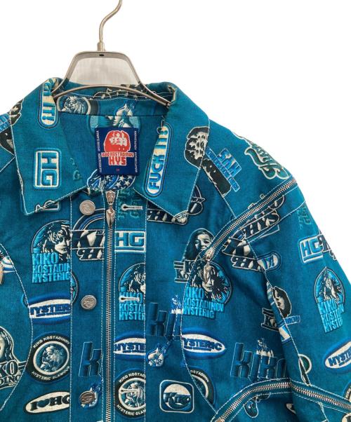 Hysteric Glamour（ヒステリックグラマー）Hysteric Glamour (ヒステリックグラマー) KIKO KOSTADINOV (キコ・コスタディノフ) HG ZIP MOTO JACKET スカイブルー サイズ:Mの古着・服飾アイテム