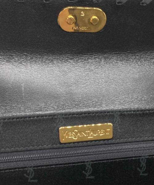 Yves Saint Laurent（イヴサンローラン）Yves Saint Laurent (イヴサンローラン) クロコ型押しハンドバッグ ブラックの古着・服飾アイテム
