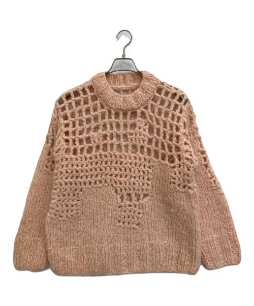 MM6 Maison Margiela（エムエムシックスメゾンマルジェラ）MM6 Maison Margiela (エムエムシックスメゾンマルジェラ) ローゲージニット ピンク サイズ:XSの古着・服飾アイテム