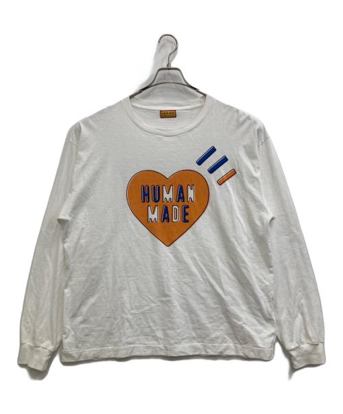 HUMAN MADE（ヒューマンメイド）HUMAN MADE (ヒューマンメイド) 長袖カットソー ホワイト サイズ:XXLの古着・服飾アイテム