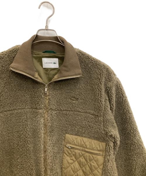 LACOSTE（ラコステ）LACOSTE (ラコステ) リブニットスタンドカラーボアジャケット ブラウン サイズ:34の古着・服飾アイテム