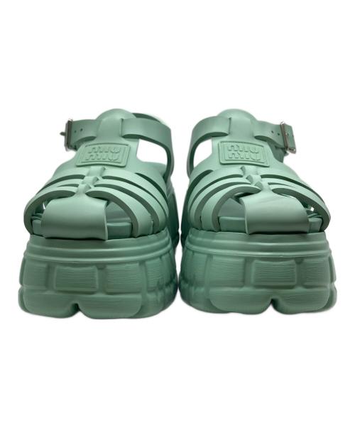 MIU MIU（ミュウミュウ）MIU MIU (ミュウミュウ) EVA プラットフォーム フィッシャーマンサンダル 黄緑 サイズ:37の古着・服飾アイテム