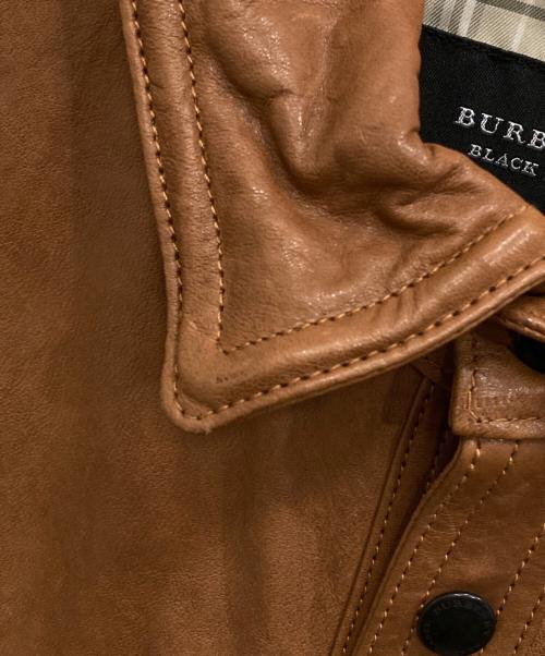 BURBERRY BLACK LABEL（バーバリーブラックレーベル）BURBERRY BLACK LABEL (バーバリーブラックレーベル) ラムレザージャケット ブラウン サイズ:LLの古着・服飾アイテム