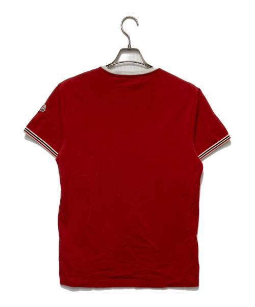MONCLER（モンクレール）MONCLER (モンクレール) VネックTシャツ レッド サイズ:Ｌの古着・服飾アイテム