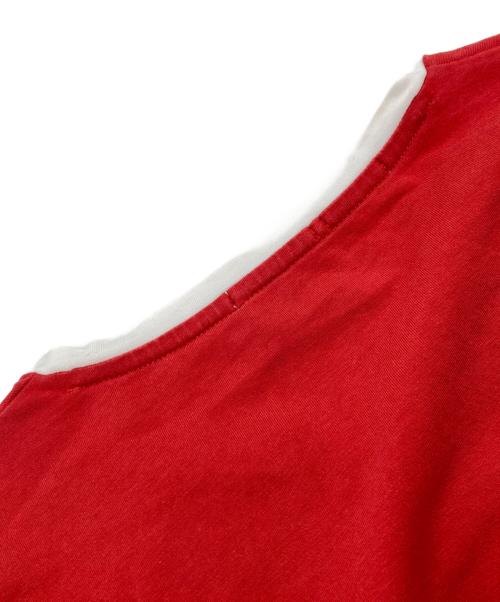 MONCLER（モンクレール）MONCLER (モンクレール) VネックTシャツ レッド サイズ:Ｌの古着・服飾アイテム