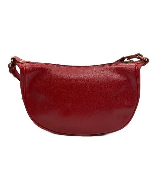 IL BISONTE（イル ビゾンテ）IL BISONTE (イル ビゾンテ) ハーフムーン型レザーショルダーバッグ レッド サイズ:-の古着・服飾アイテム