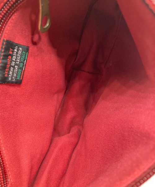 IL BISONTE（イル ビゾンテ）IL BISONTE (イル ビゾンテ) ハーフムーン型レザーショルダーバッグ レッド サイズ:-の古着・服飾アイテム