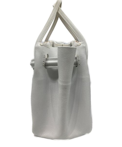 ebagos（エバゴス）ebagos (エバゴス) レザー切替カゴバッグ ホワイト×ベージュの古着・服飾アイテム