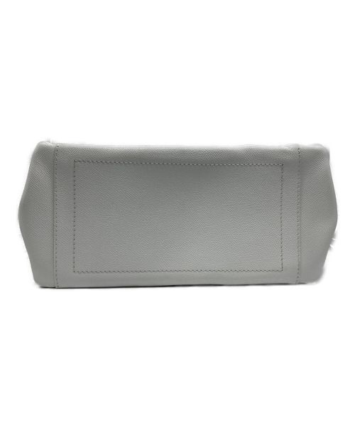 ebagos（エバゴス）ebagos (エバゴス) レザー切替カゴバッグ ホワイト×ベージュの古着・服飾アイテム