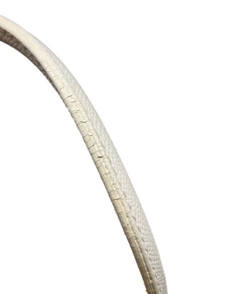 ebagos（エバゴス）ebagos (エバゴス) レザー切替カゴバッグ ホワイト×ベージュの古着・服飾アイテム