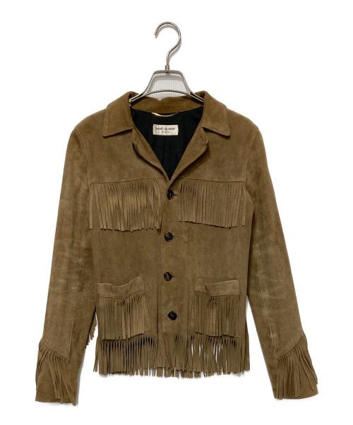 Saint Laurent Paris（サンローランパリ）Saint Laurent Paris (サンローランパリ) スウェードフリンジジャケット ブラウン サイズ:F36の古着・服飾アイテム