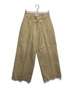 OPULENCEオーピュレンス）の古着「ベルトポイントワイドチノパンツ」｜ベージュ