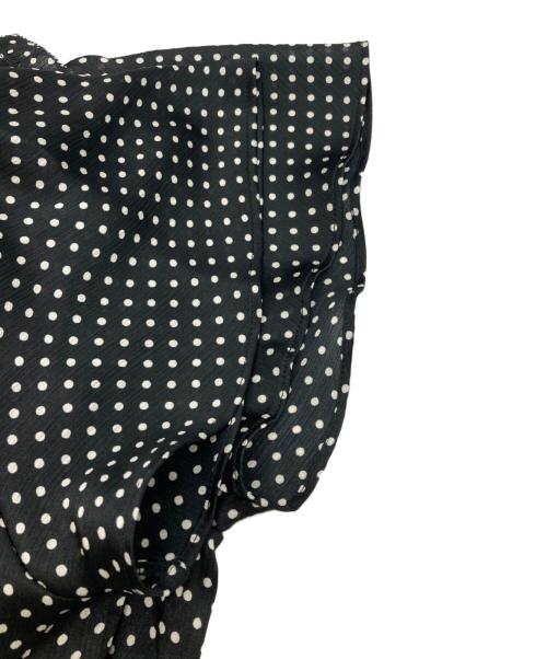 SHIPS（シップス）SHIPS (シップス) ドットフリルピンタックショートスリーブブラウス ブラック サイズ:-の古着・服飾アイテム