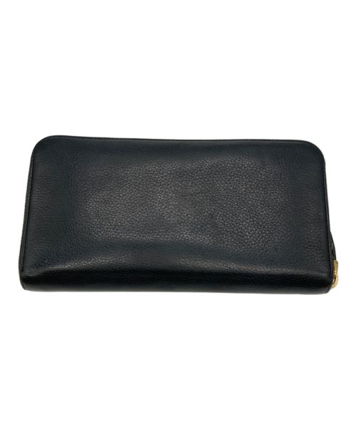 PRADA（プラダ）PRADA (プラダ) レザーラウンドウォレット ブラックの古着・服飾アイテム