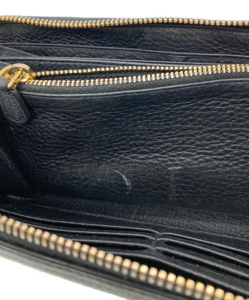 PRADA（プラダ）PRADA (プラダ) レザーラウンドウォレット ブラックの古着・服飾アイテム