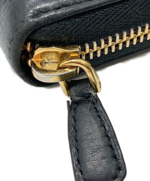 PRADA（プラダ）PRADA (プラダ) レザーラウンドウォレット ブラックの古着・服飾アイテム