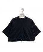 Ujohウジョー）の古着「ドローコードヘムクロップドTシャツ」｜ブラック