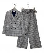 PLSTプラステ）の古着「チェックセットアップ」｜グレー