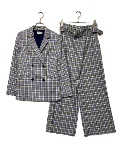 PLST（プラステ）PLST (プラステ) チェックセットアップ グレー サイズ:ジャケット：S パンツ：Mの古着・服飾アイテム
