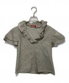 PINK HOUSEピンクハウス）の古着「フリルシャツ」｜ベージュ