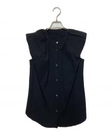 ESSEN .LAUTREAMONT（エッセン.ロートレアモン）の古着「ノースリーブブラウス」｜ブラック