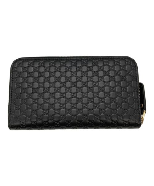 GUCCI（グッチ）GUCCI (グッチ) グッチシマラウンドファスナー長財布 ブラックの古着・服飾アイテム